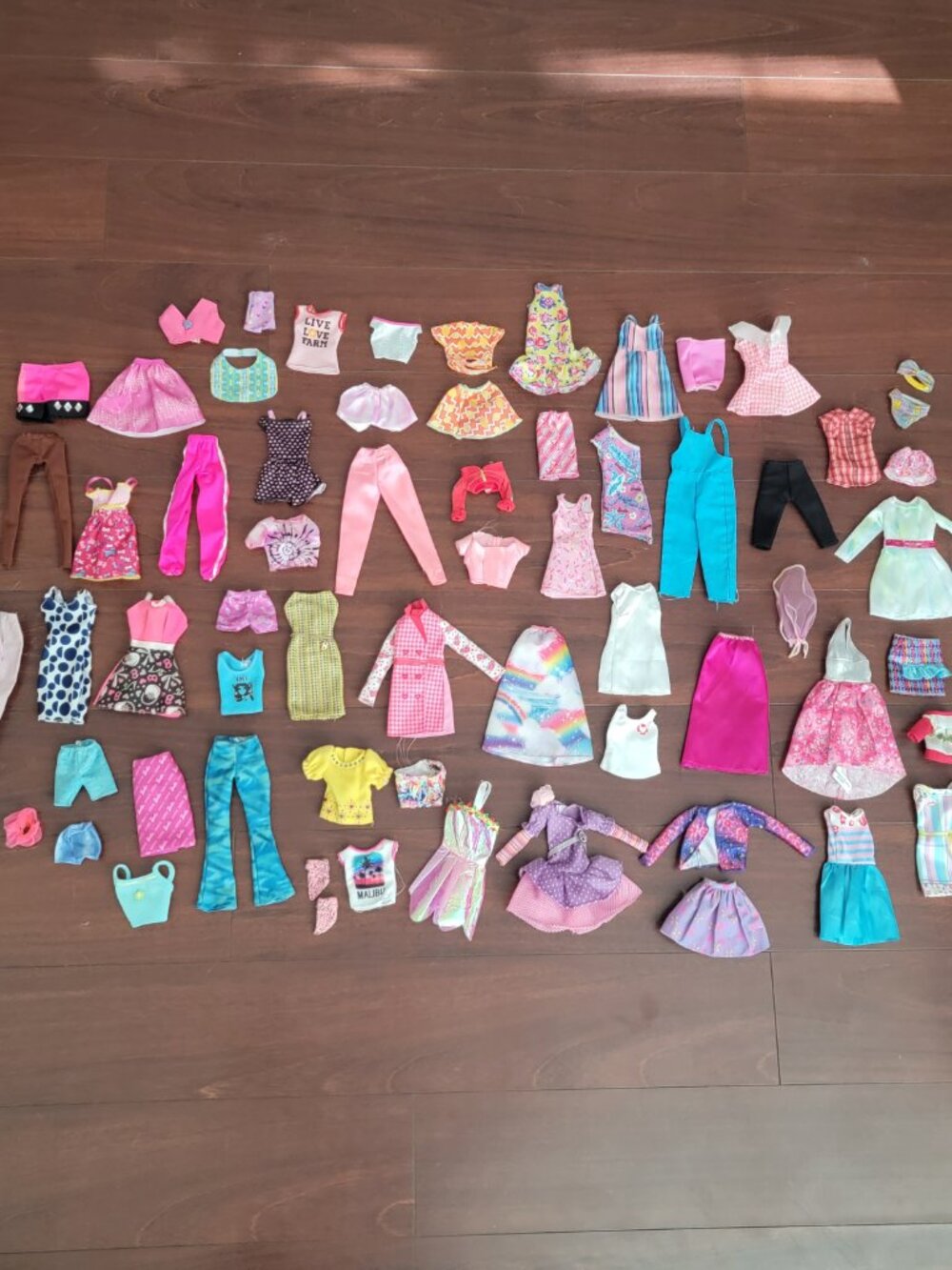 Barbie Doll Clothes Huge Mixed Clothing Lot Dresses Pants Tops Vintage Modern